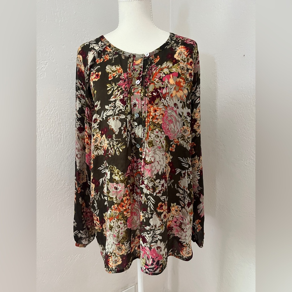 J. Jill Multicolor Floral Blouse